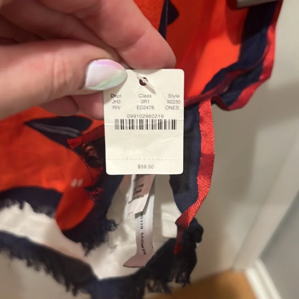 NWT J.Crew nautical cotton scarf - Picture 2 of 4